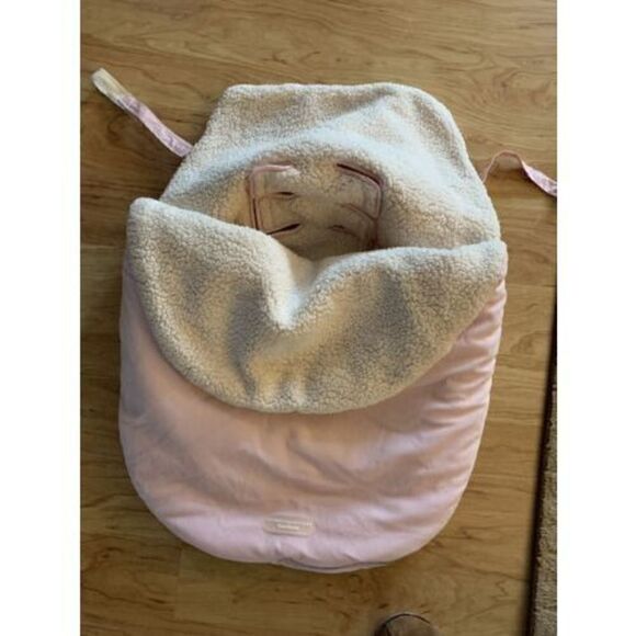 nip jj cole bundleme sherpa/plush carseat/ stroller cover Pink - Picture 1 of 2